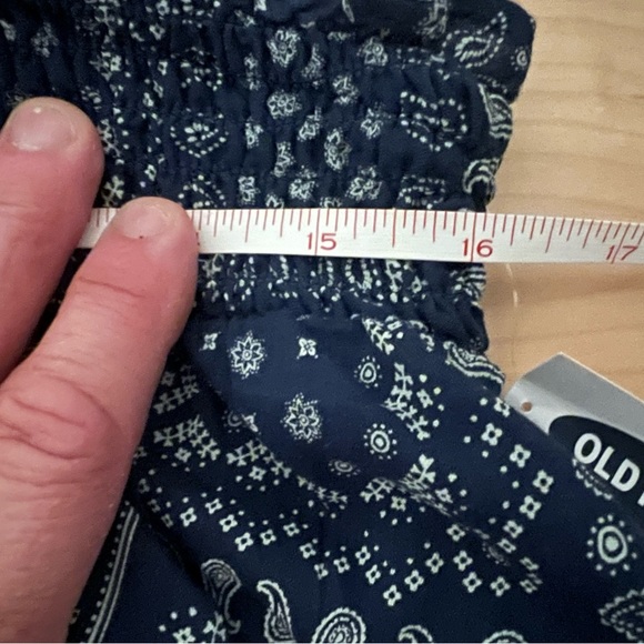 Old Navy NWT Size Small Navy/White Tie Straps w/Tassels  Tank Top Stretchy - Picture 5 of 6